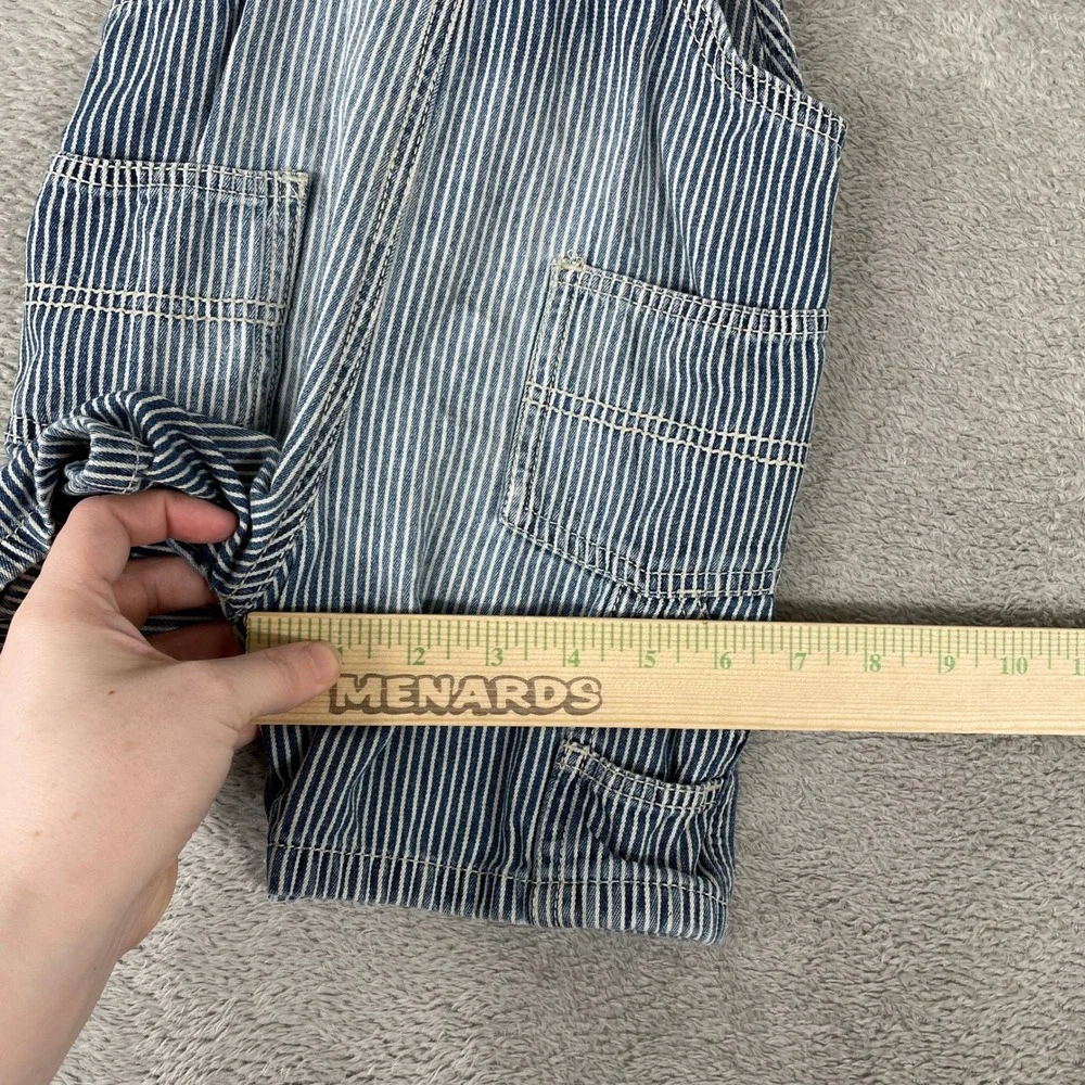 OshKosh Bgosh Hickory Stripe Overalls Kids 18M Blue Railroad Denim
